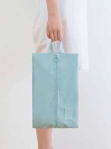 1pc Patch Decor Travel Shoe Storage Bag - Baby Blue - View 3