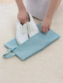 1pc Patch Decor Travel Shoe Storage Bag - Baby Blue - View 5