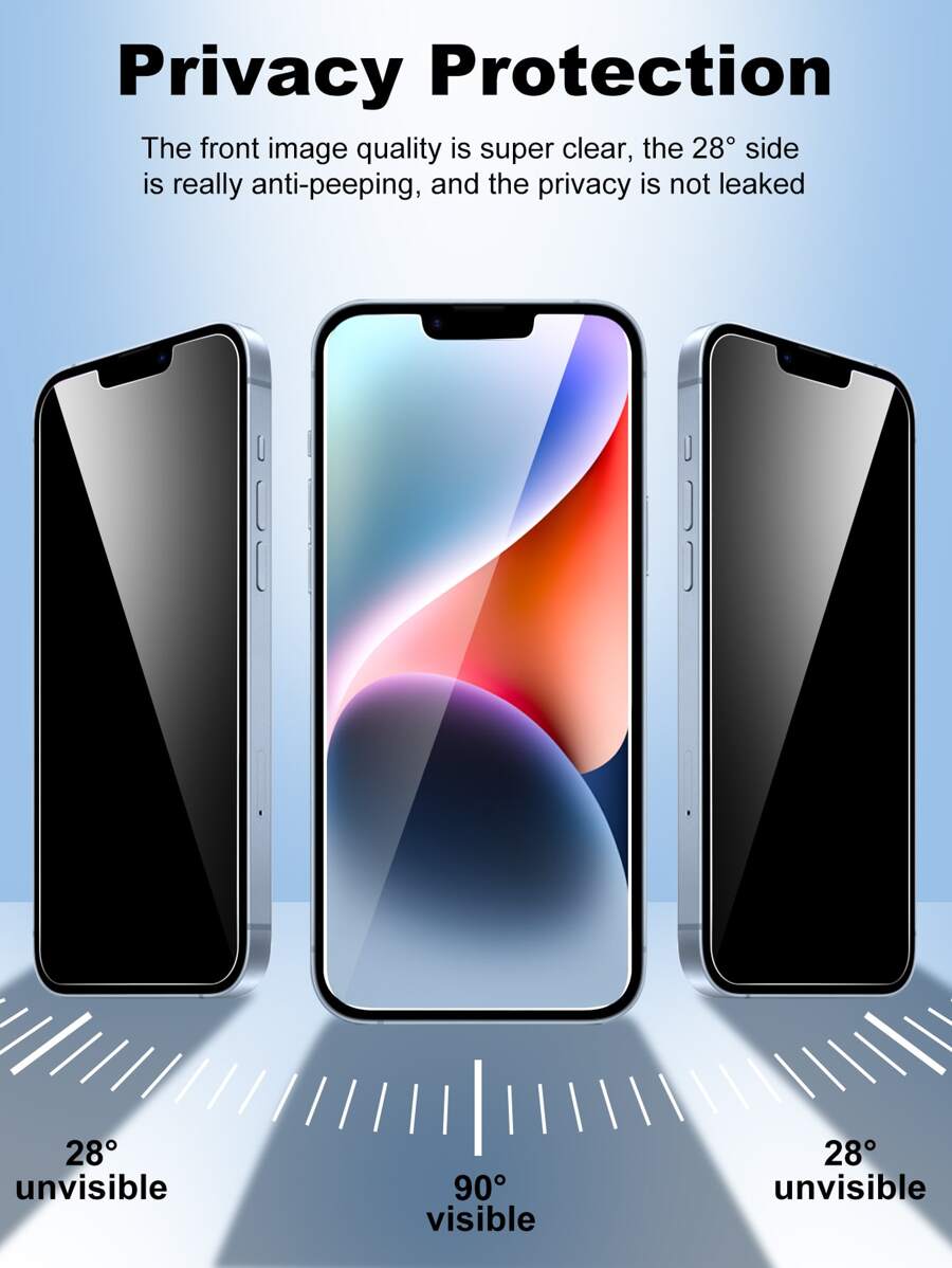 3pcs AntiSpy Tempered Glass Screen Protector Compatible With IPhone 14