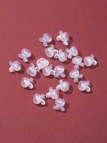 20 piezas conejo cabeza DIY cuenta - Blanco - Ver 1