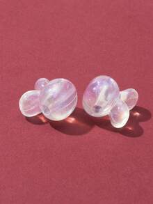 20 piezas conejo cabeza DIY cuenta - Blanco - Ver 3