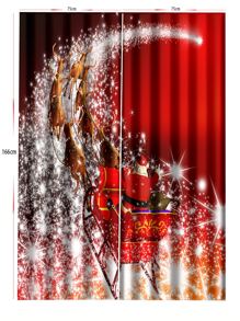 2 piezas Cortina con patrón de Papá Noel de Navidad - Multicolor - Ver 5