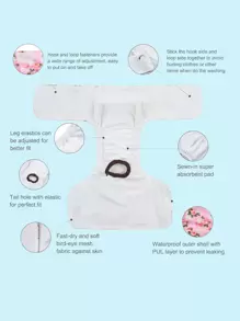 1件装可重复使用可清洗狗狗尿布，母狗月经裤 - 粉色 - 查看 5