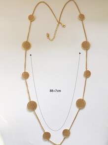 Round Decor Necklace - Yellow Gold - View 3