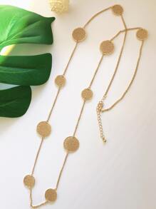 Round Decor Necklace - Yellow Gold - View 4