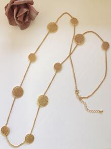 Round Decor Necklace - Yellow Gold - View 5