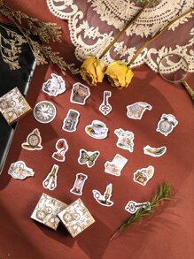 1box Butterfly & Vintage Design Decal - Multicolor - View 2