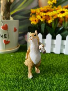 1pc Squirrel Design Garden Decoration Craft - Multicolor - View 5