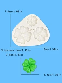 1pc Clover Shaped DIY Silicone Mold - Light Grey - View 3