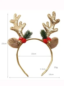 1pc Christmas Antlers Design Party Hair Hoop - Multicolor - View 3