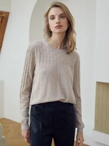 MOTF PREMIUM 100% CASHMERE FINE KNIT JUMPER - Apricot - View 2