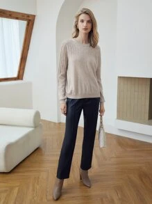 MOTF PREMIUM 100% CASHMERE FINE KNIT JUMPER - Apricot - View 8