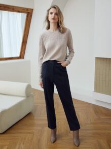 MOTF PREMIUM 100% CASHMERE FINE KNIT JUMPER - Apricot - View 4