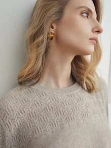 MOTF PREMIUM 100% CASHMERE FINE KNIT JUMPER - Apricot - View 3