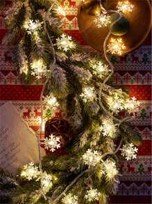 1入組聖誕10/20/30 LED2/3/4.5M雪花設計燈簾 - 黃色 - 查看 6