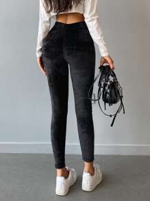 RueChic Solid High Waist Leggings - Black - View 2