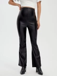 SHEIN Quần Jeans Ống Loe Cạp Cao Cho Bà Bầu - màu đen - Xem 2