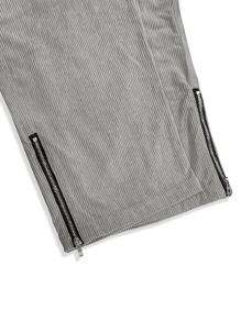 Chillumni Quần Cargo nhung kẻ cạp cao có túi bên hông, dây rút, thu đông - Màu Xám nhạt - Xem 5