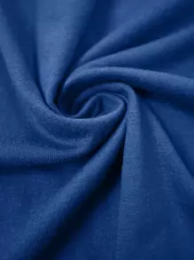 INAWLY 素色落肩T恤 - 寶藍色 - 查看 3