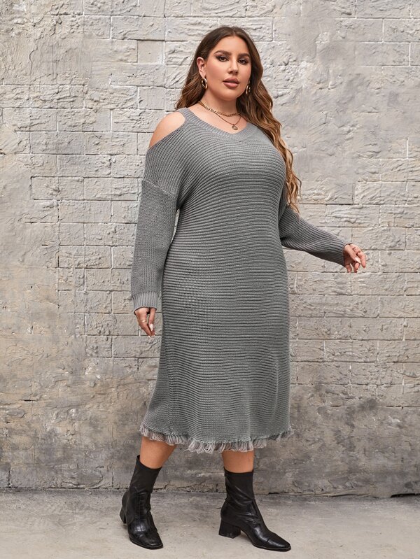 distressed sweater dress plus size