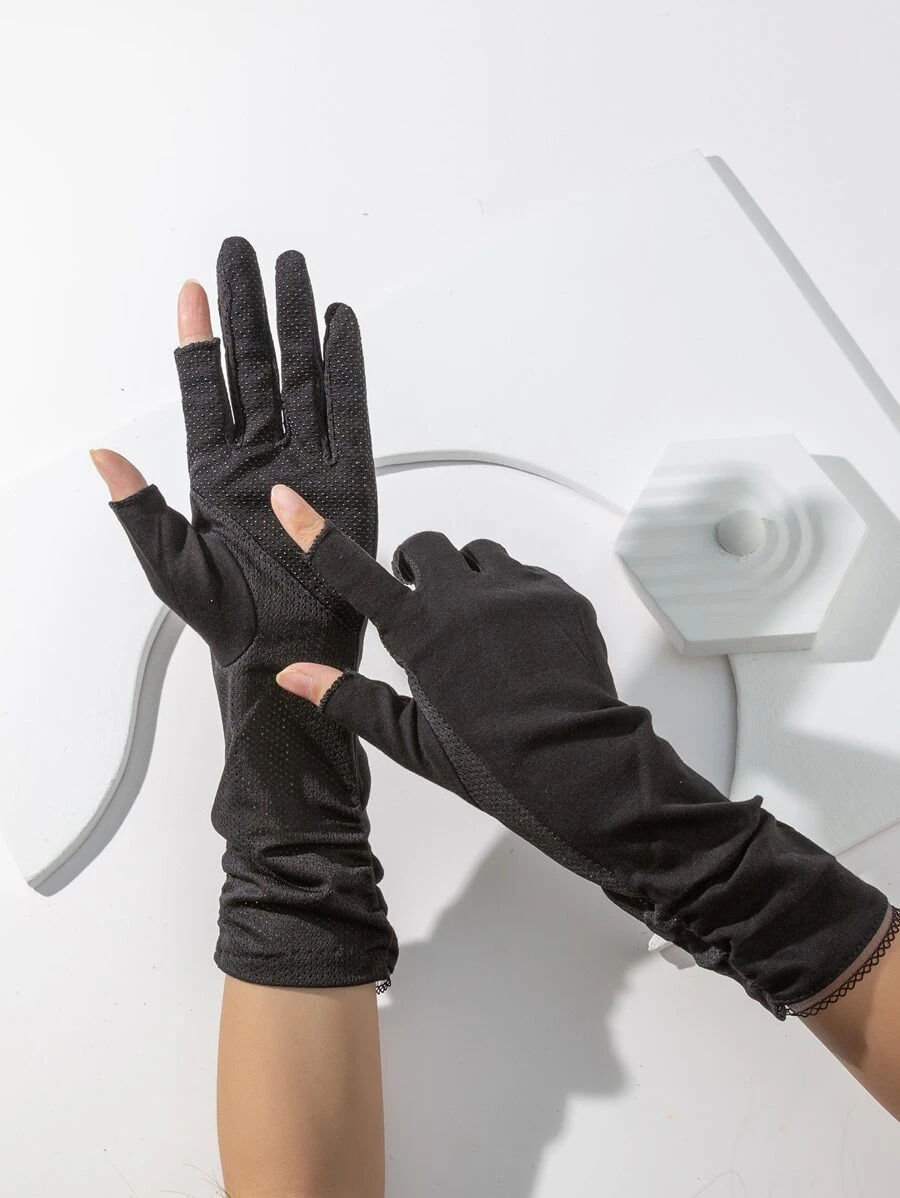Solid Fingerless Gloves