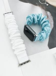 2入組男式女式時尚藍色和白色髮圈設計面料Apple Watch錶帶49/45/44/42/41/40/38毫米，兼容Apple WatchSeriesSE87654321 - 彩色 - 查看 3