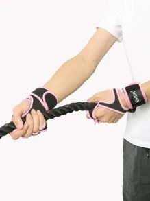 SKDK 1 Pair Ventilated Weight Lifting Workout Gloves For Men Women, Built-In Wrist Wraps And Non-Slip Palm Silicone Exercise Gym Gloves For Cross Training Powerlifting - Pink - View 4