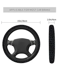 1 Pair Faux Leopard Plush Car Seat Belt Covers, Soft & Delicate, Available In 5 Colors, Women's Accessory,Cheetah Print Car Stuff - Multicolor - View 3