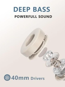 Over-ear Design Deep Bass Dual-mode With 3.5MM Adapter Cable Foldable Beige Wireless Headset - Beige - View 2