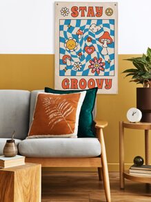 1pc Cartoon Graphic Tapestry - Multicolor - View 1