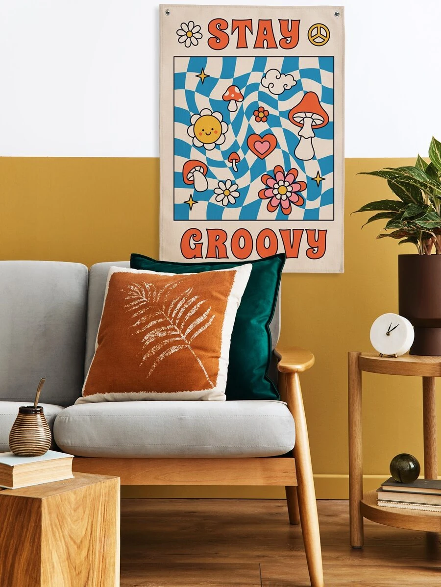 1pc Cartoon Graphic Tapestry - Multicolor - View 1