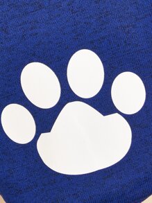 熊寶,貴賓,法國鬥牛犬,柯基,貓,狗專用腳印圖案寵物衣,秋冬毛衣供應,編織寵物運動衫適用於小型和中型狗 - 寶藍色 - 查看 4