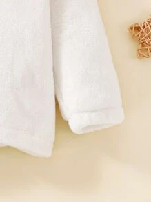 Baby 3D Ears Design Hooded Coat - White - View 5