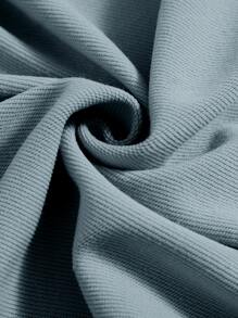 SHEIN 男孩字母圖案保暖連帽衫和運動褲 - 霧霾藍 - 查看 5