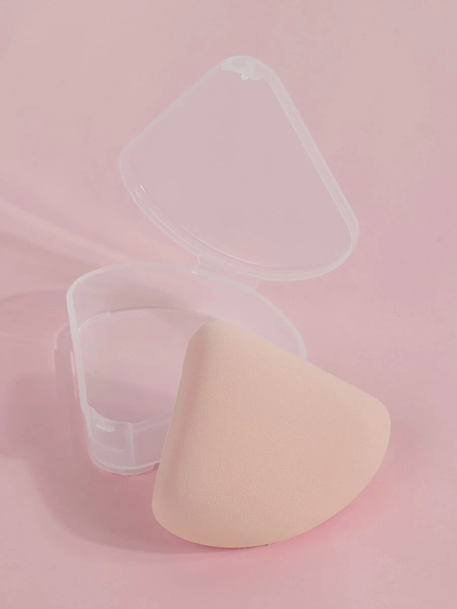 MAANGE 1个三角粉扑，带收纳盒，可湿用，柔软亲肤，方便携带，是旅行的理想化妆工具。适用于化妆、房间装饰、梳妆台、旅行、卧室等场合。关键词：粉扑、美妆蛋、粉扑、化妆海绵、便宜、圣诞礼物、化妆、化妆工具、便宜好物、礼物、女士礼物、圣诞礼物、赠品、旅行、便宜好物、旅行必备品 - 米色 - 查看 1