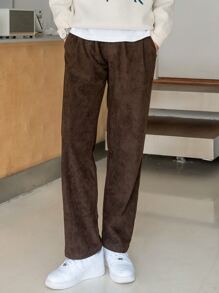 DAZY Hombres Pantalones rectos unicolor - Café integral - Ver 6