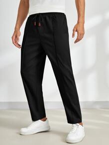 Manfinity BRENVOR Men Solid Slant Pocket Pants, Fall