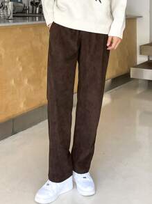 DAZY Hombres Pantalones rectos unicolor - Café integral - Ver 8