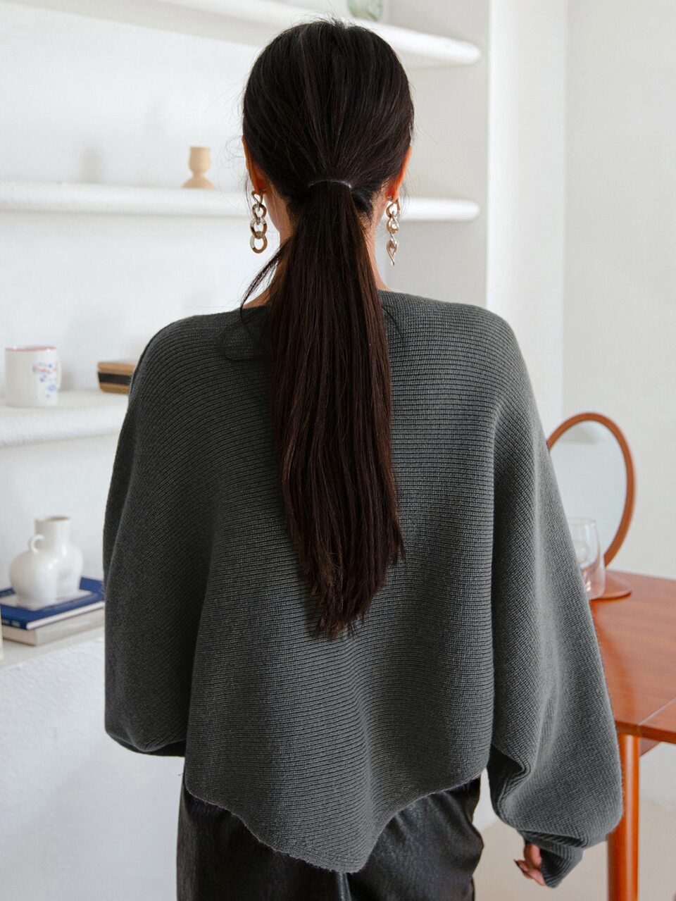 Solid Criss Cross Crop Sweater