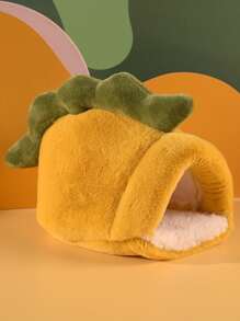 1pc Dinosaur Design Pet Bed - Yellow - View 5