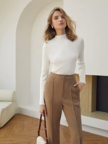 MOTF PREMIUM WOOL-MIX FLUTTER SLEEVE JUMPER - White - View 7