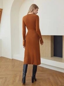 MOTF PREMIUM 羊毛混紡腰帶毛衣洋裝