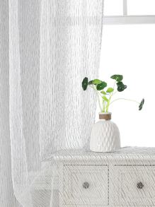 幾何樣式單片透視窗簾 - 淺灰色 - 查看 4