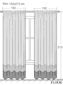 幾何樣式單片透視窗簾 - 淺灰色 - 查看 8