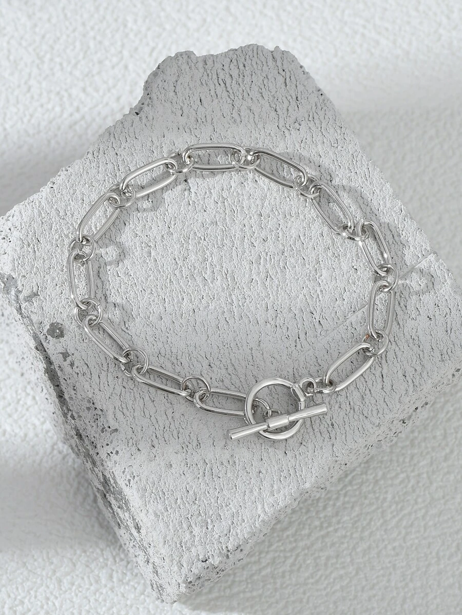 Minimalist OT Buckle Bracelet - Silver - View 1