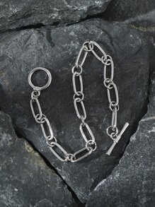 Minimalist OT Buckle Bracelet - Silver - View 2