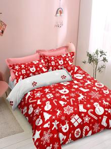聖誕圖案被套套裝不附帶內芯 - 彩色 - 查看 2