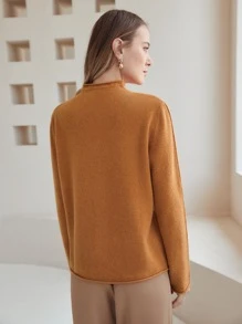 MOTF PREMIUM 100% CASHMERE SEAM JUMPER - Orange - View 8
