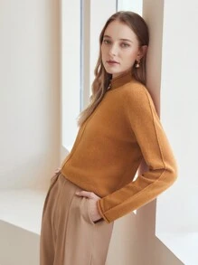 MOTF PREMIUM 100% CASHMERE SEAM JUMPER - Orange - View 9