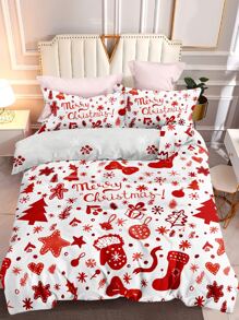 聖誕圖案被套套裝不附帶內芯 - 彩色 - 查看 1